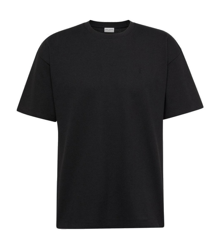 Photo: Saint Laurent Cassandre cotton-blend piqué T-shirt