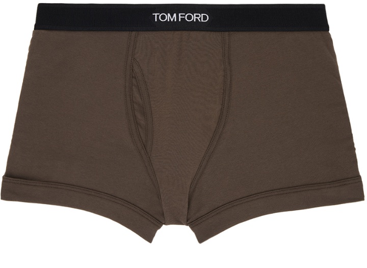 Photo: TOM FORD Brown Jacquard Boxers
