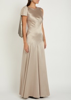 Maison Margiela Bow-appliquéd Satin Gown Cream
