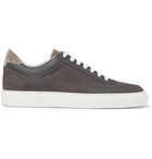 Brunello Cucinelli - Full-Grain Leather-Trimmed Nubuck Sneakers - Light brown