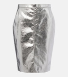 Saint Laurent Metallic leather pencil skirt