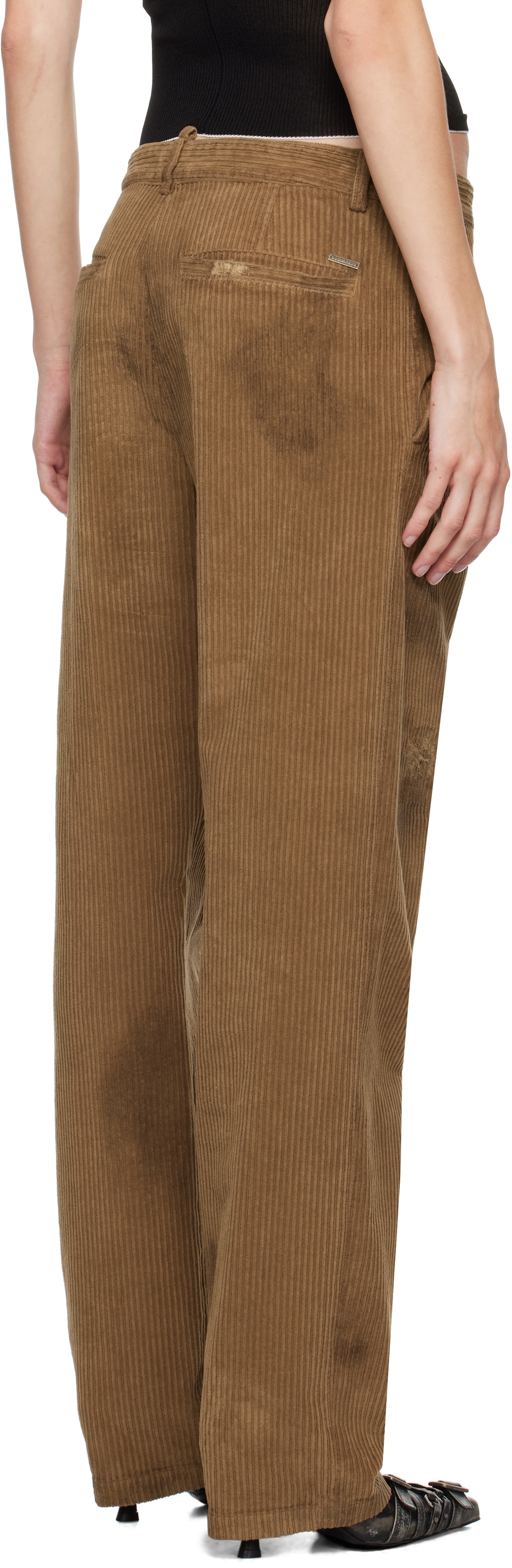 Dsquared2 Brown Dean Distressed Corduroy Trousers