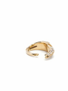 Lizzie Mandler Fine Jewelry 18K Yellow Gold Mini Crescent Diamond Single Hoop Earring