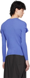 132 5. ISSEY MIYAKE Blue V-Neck Sweater