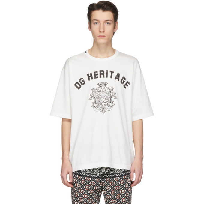 Photo: Dolce and Gabbana Off-White DG Heritage T-Shirt