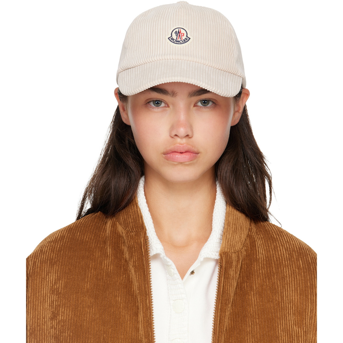 Moncler Off-White Corduroy Baseball Cap