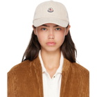 Moncler Off-White Corduroy Baseball Cap