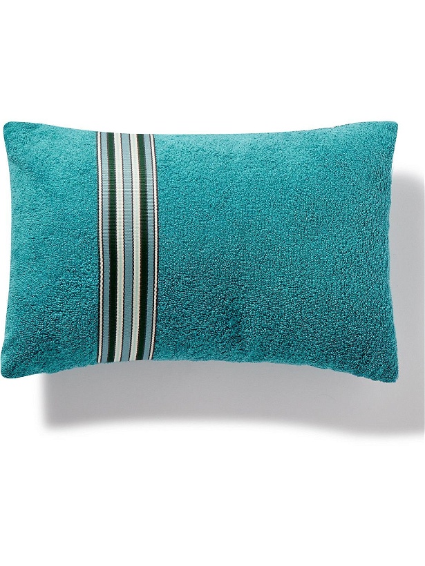 Photo: Loro Piana - Striped Webbing-Trimmed Cotton-Terry Beach Pillow