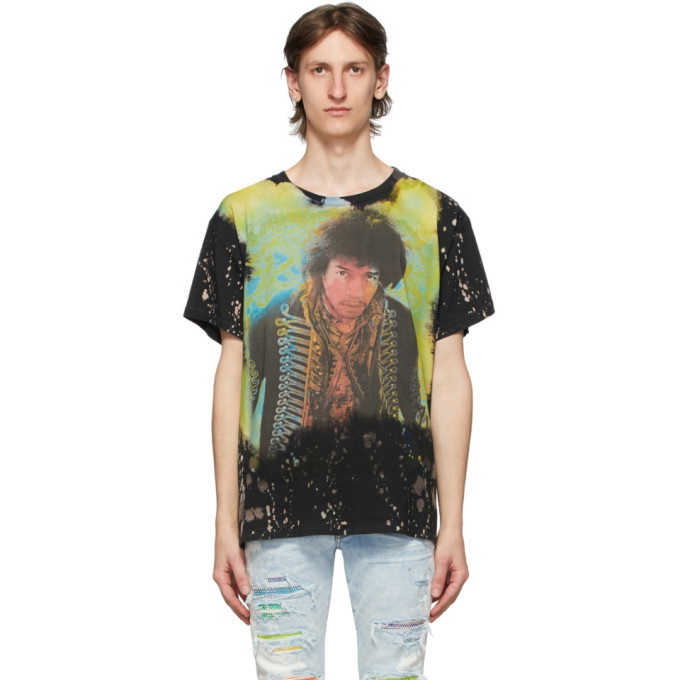 Photo: Amiri Black Bleached Jimi Hendrix T-Shirt