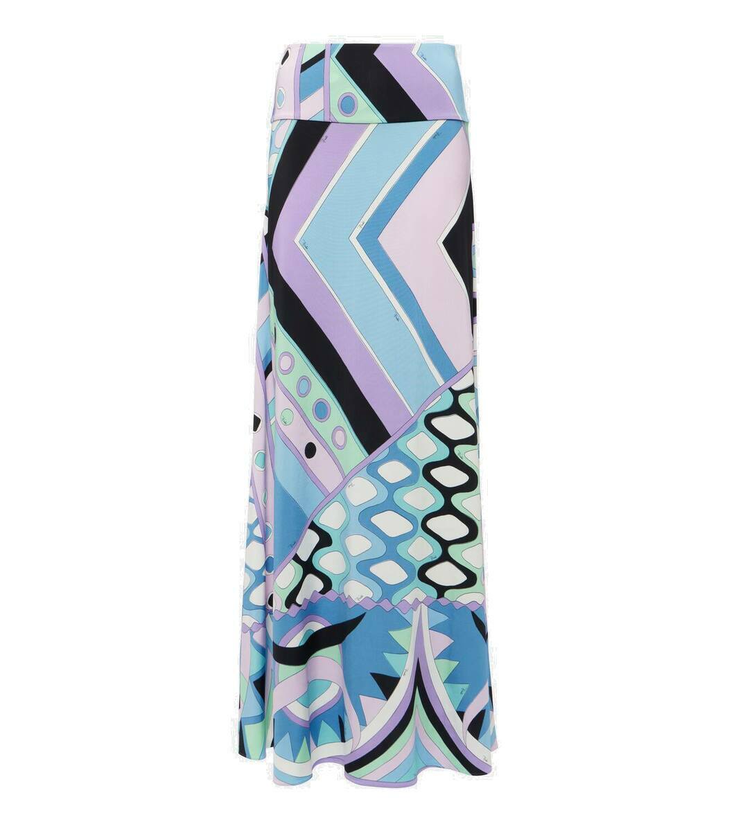 Pucci Vivara-printed satin jersey maxi skirt Emilio Pucci