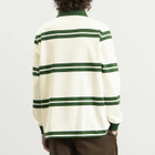 Drôle de Monsieur Men's D Ornament Striped Polo in Water Green