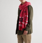 Rubinacci - Fringed Cashmere-Jacquard Scarf - Red