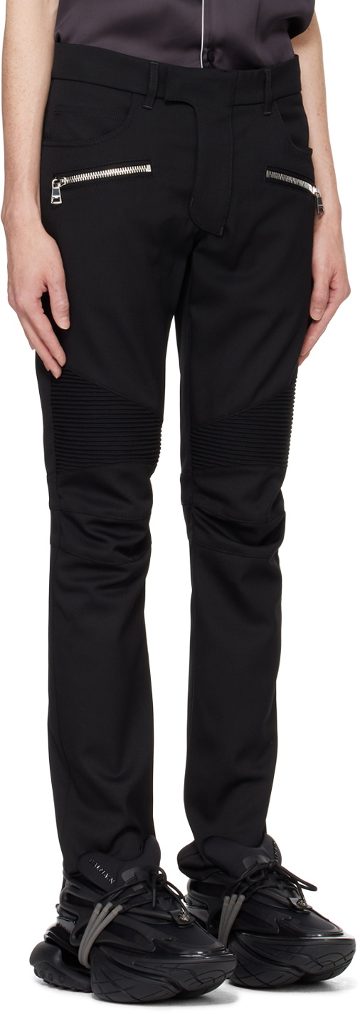 Balmain Black Tailored Biker Trousers