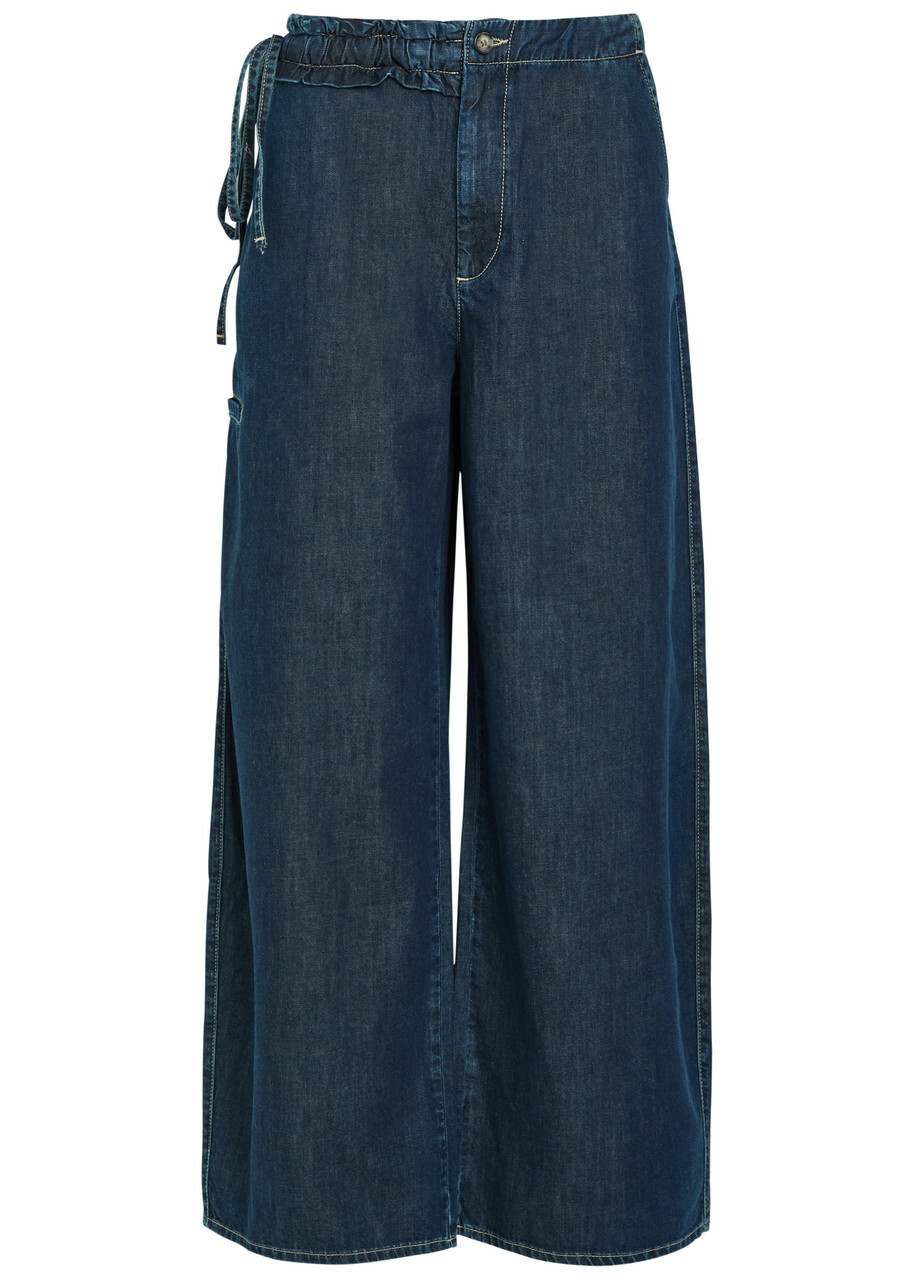 Damson Madder Augusta Ruffled Straight-leg Jeans Indigo