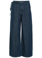 Damson Madder Augusta Ruffled Straight-leg Jeans Indigo
