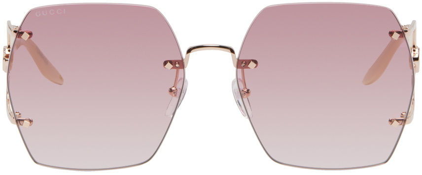 Gucci Rose Gold Geometric Sunglasses Gucci