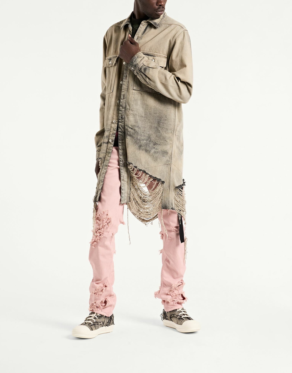Rick Owens Mens Denim outerwear in Grey
