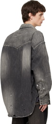 Maison MIHARA YASUHIRO Black Distressed Denim Shirt