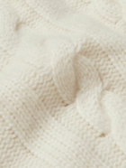 The Elder Statesman - Cable-Knit Cashmere and Cotton-Blend Sweater - White