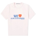 Alexander Wang Women's We Love Our Customers Shrunken T-Shirt in Light Pink Bleach Out