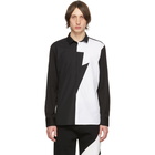 Neil Barrett Black and White Thunderbolt Shirt