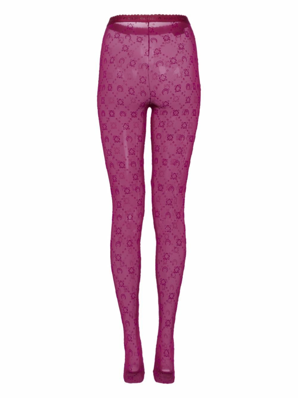 Marine Serre Moonogram-Flocked Mesh Tights Marine Serre