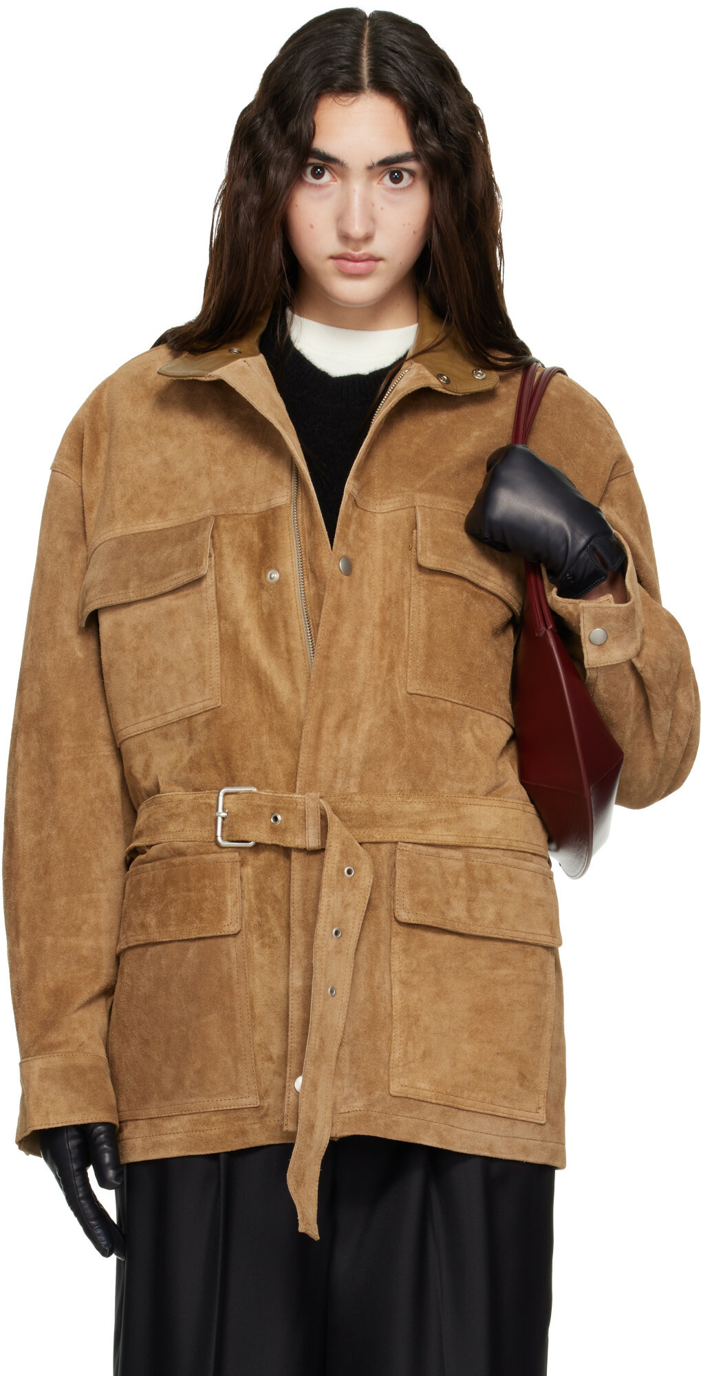 Arma Tan Doran Suede Jacket