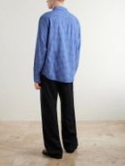 Corridor - Bruce Button-Down Collar Checked Cotton-Blend Poplin Shirt - Blue