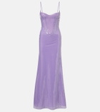 David Koma Sequined corset gown