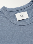 FOLK - Slub Cotton-Jersey T-Shirt - Blue