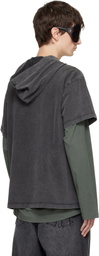 AVAVAV Gray Hooded Cutout T-shirt