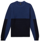 Hugo Boss - Panelled Wool Sweater - Blue