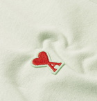 AMI - Logo-Appliquéd Cotton-Jersey T-Shirt - Green