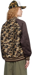 BAPE Brown Cookie Camo 2 Varsity Bomber