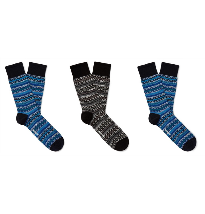 Photo: Missoni - Three-Pack Crochet-Knit Cotton-Blend Socks - Multi