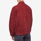 YMC Men's Cord Breakfast Club Jacket in Burgundy