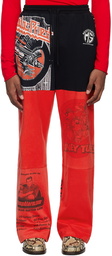 Marine Serre Red & Black Regenerated Graphic Sweatpants