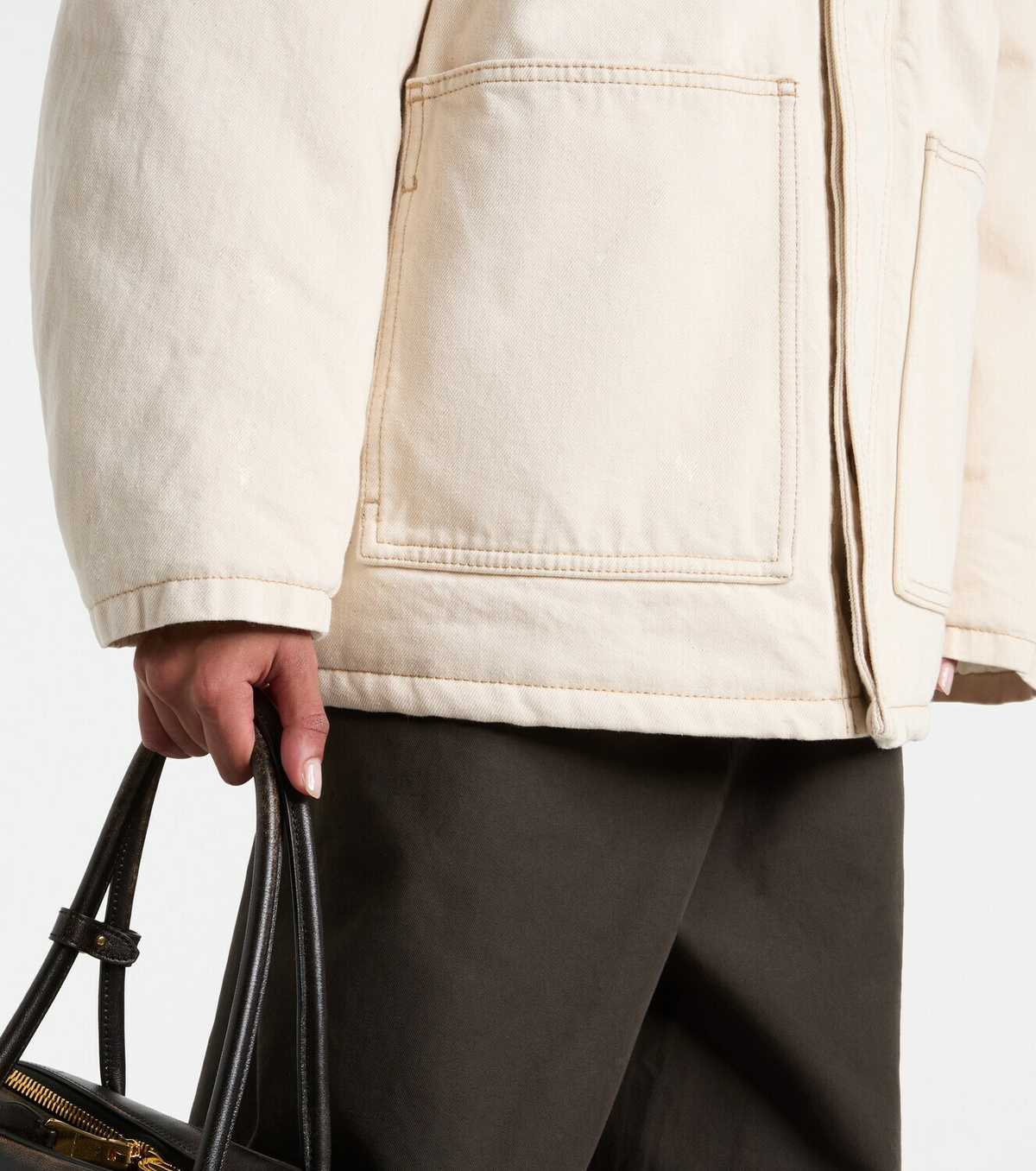 Ami Paris Corduroy-trimmed cotton twill field jacket