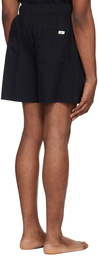 Tekla Black Drawstring Pyjama Shorts