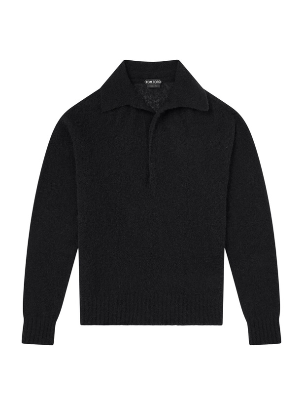 Photo: TOM FORD - Cashmere and Silk-Blend Polo Sweater - Black