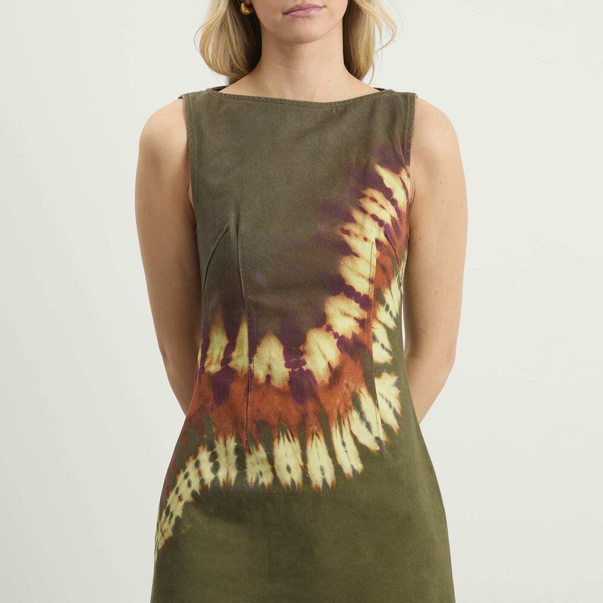 ALÉMAIS Women's Marilyn Denim Mini Dress in Khaki