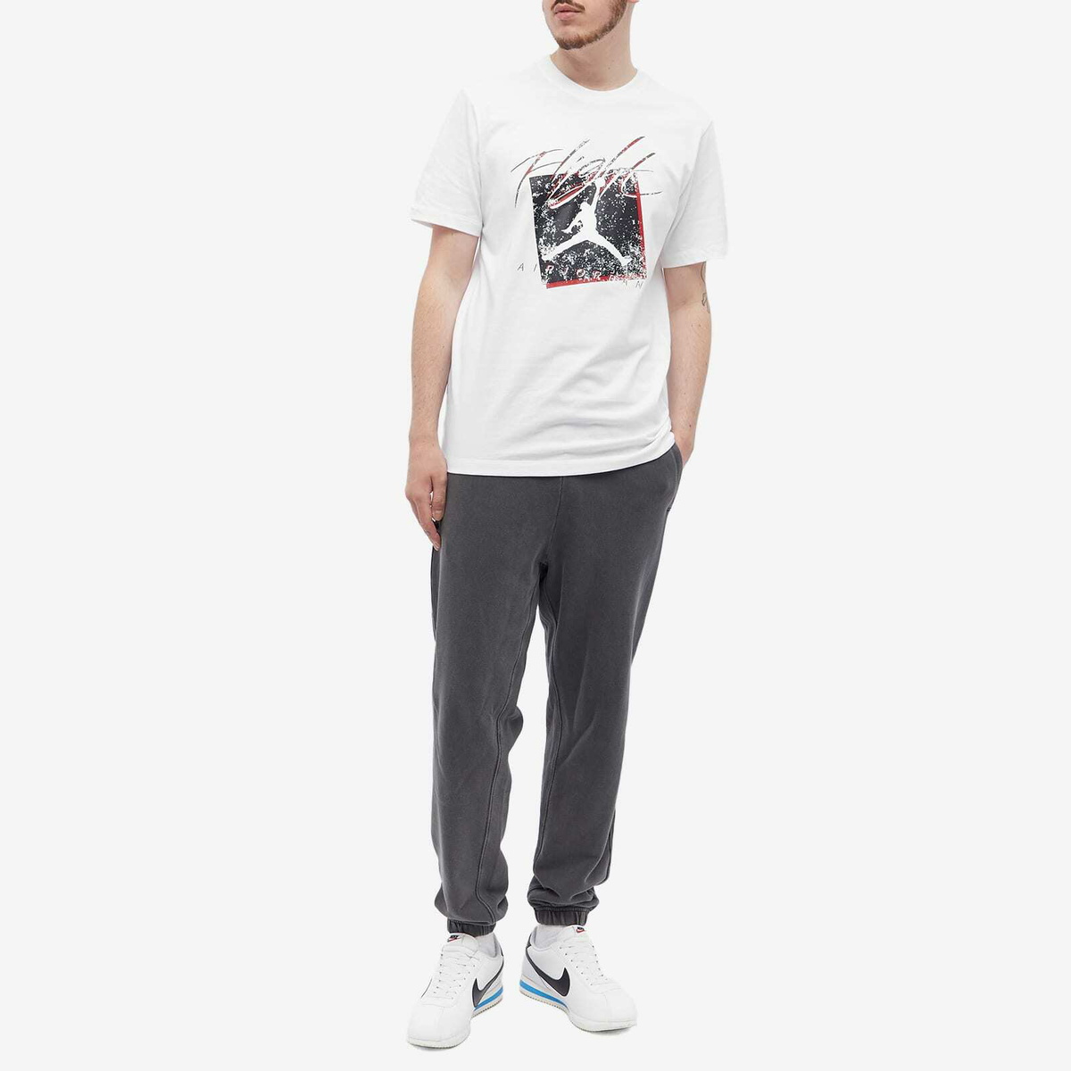 Air Jordan Men's Brand GFX 1 T-Shirt in White/Black Nike Jordan Brand