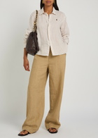 Polo Ralph Lauren Wide-leg Linen Trousers Brown