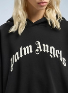Palm Angels Curved Logo Track Crop Hooded Sweatshirt