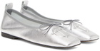 TheOpen Product Silver Square Toe Ballerina Flats
