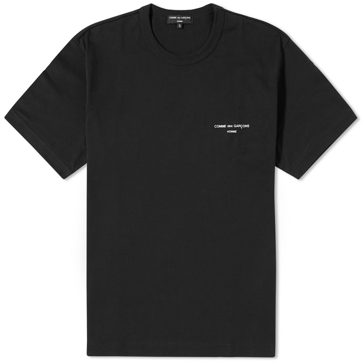 Comme Des Garçons Homme Men's Chest Logo T-Shirt in Black Comme des ...