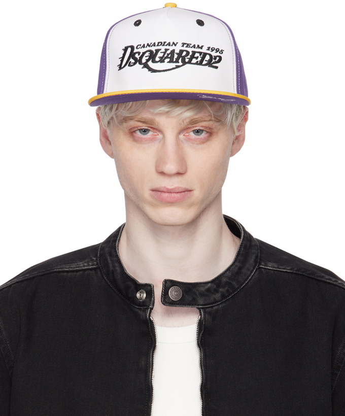 Photo: Dsquared2 Purple & Yellow Basket Baseball Cap