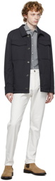 Brunello Cucinelli Navy Padded Gabardine Jacket