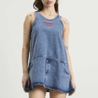Charles Jeffrey Loverboy Women's Denim Vest Dress in Wash Denim