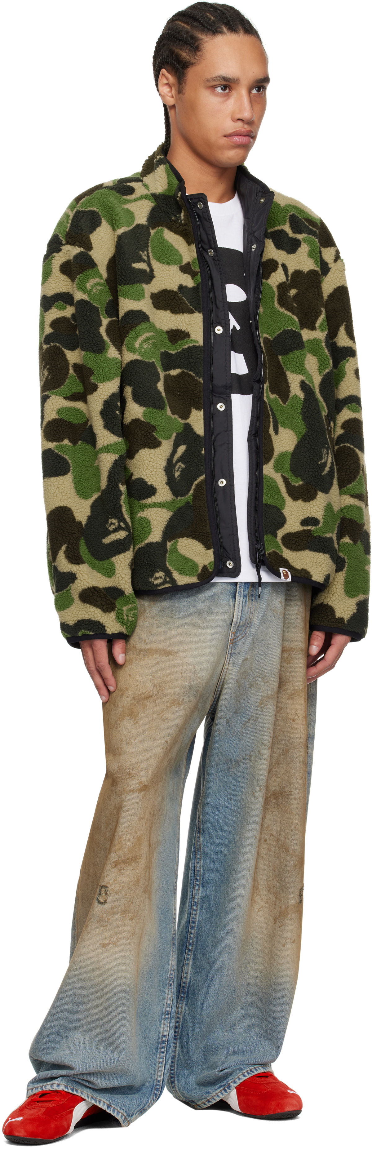 BAPE Green ABC Camo Boa Ripstop Reversible Jacket A Bathing Ape
